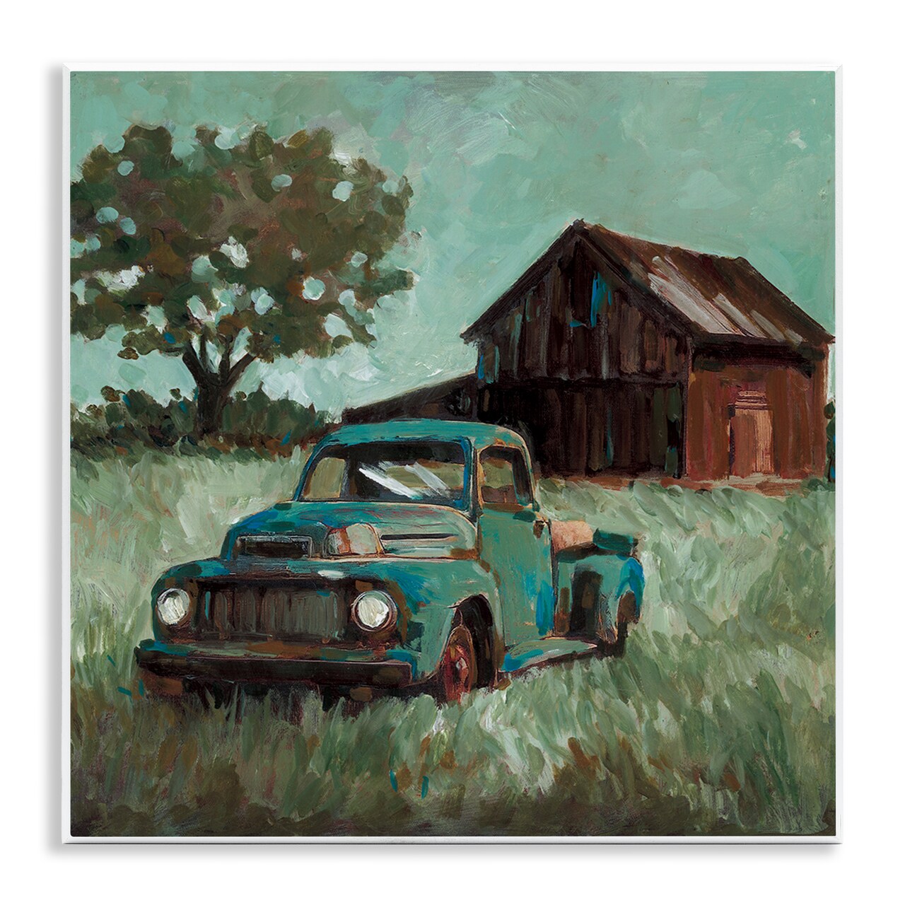 Stupell Industries Vintage Pickup in Green Hues Wall Plaque, design by Wani Pasion